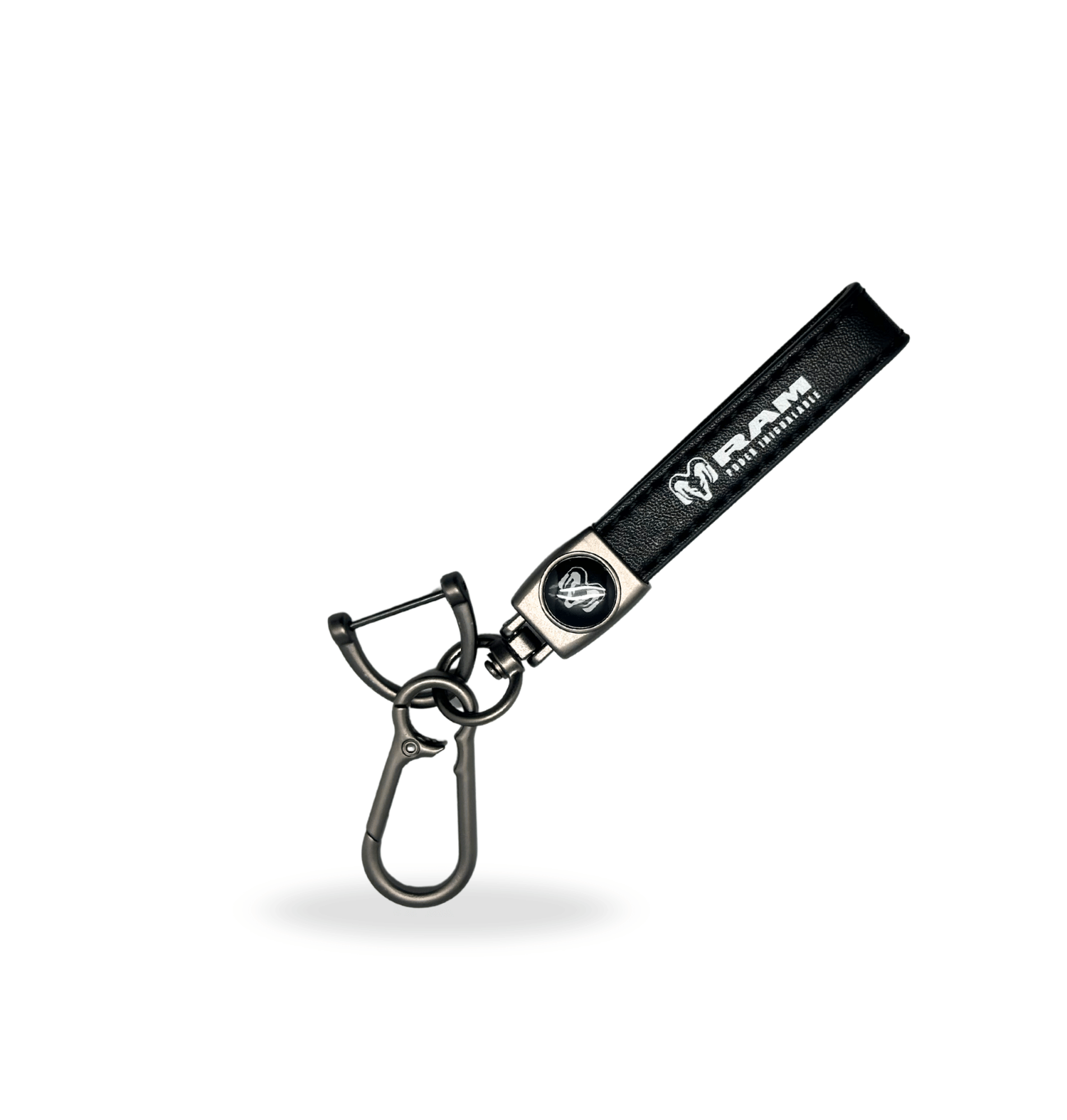 Llavero metal con terminaciones en cuero (2)