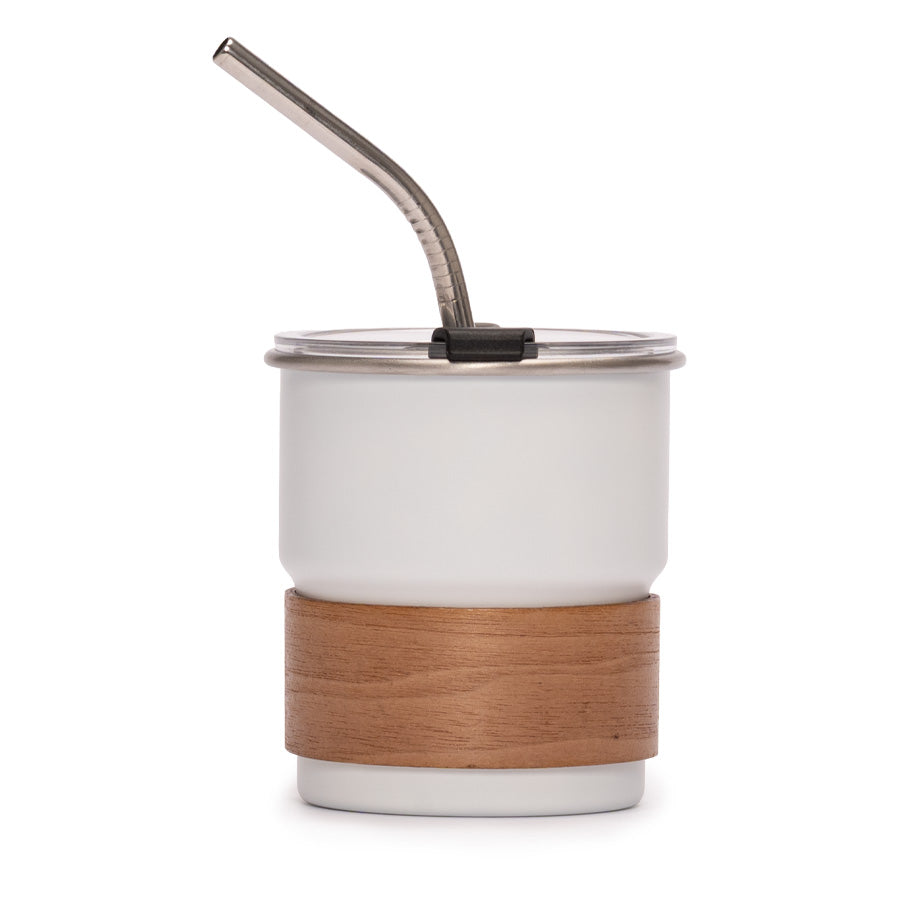 Vaso Térmico metálico CAMP 300cc con Bombilla y Grip de Madera (2)