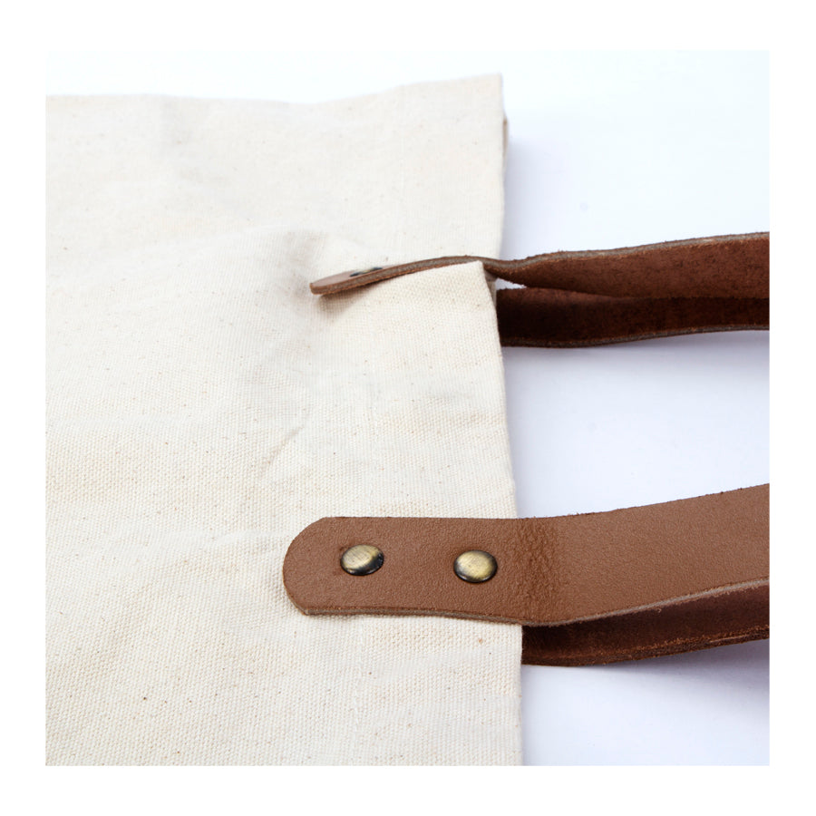 Bolsa de Compras 10oz Canvas asas Cuero (8)