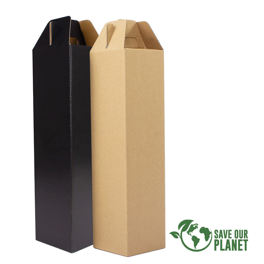 Caja autoarmable con asas para 1 botella de Vino