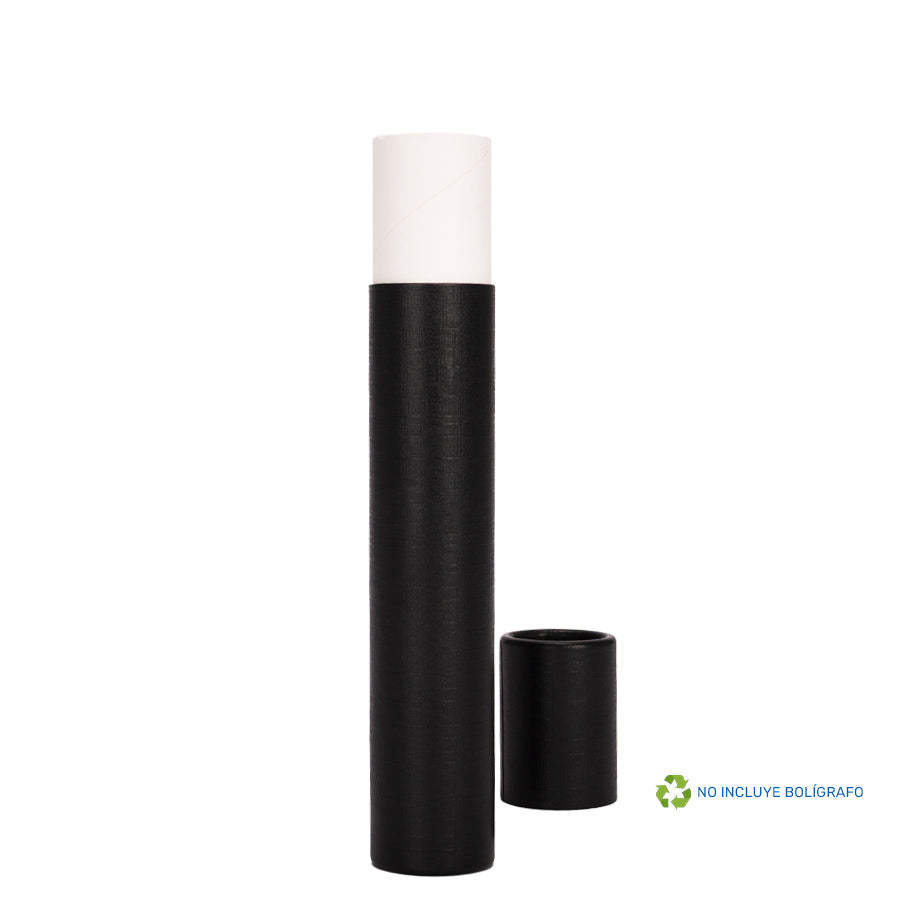 Tubo PortaLápiz o Bolígrafo en cartón forrado negro