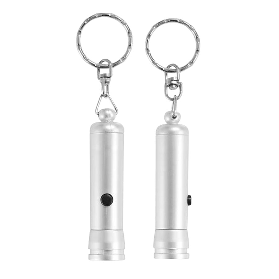 Llavero Linterna plateada LED (2)