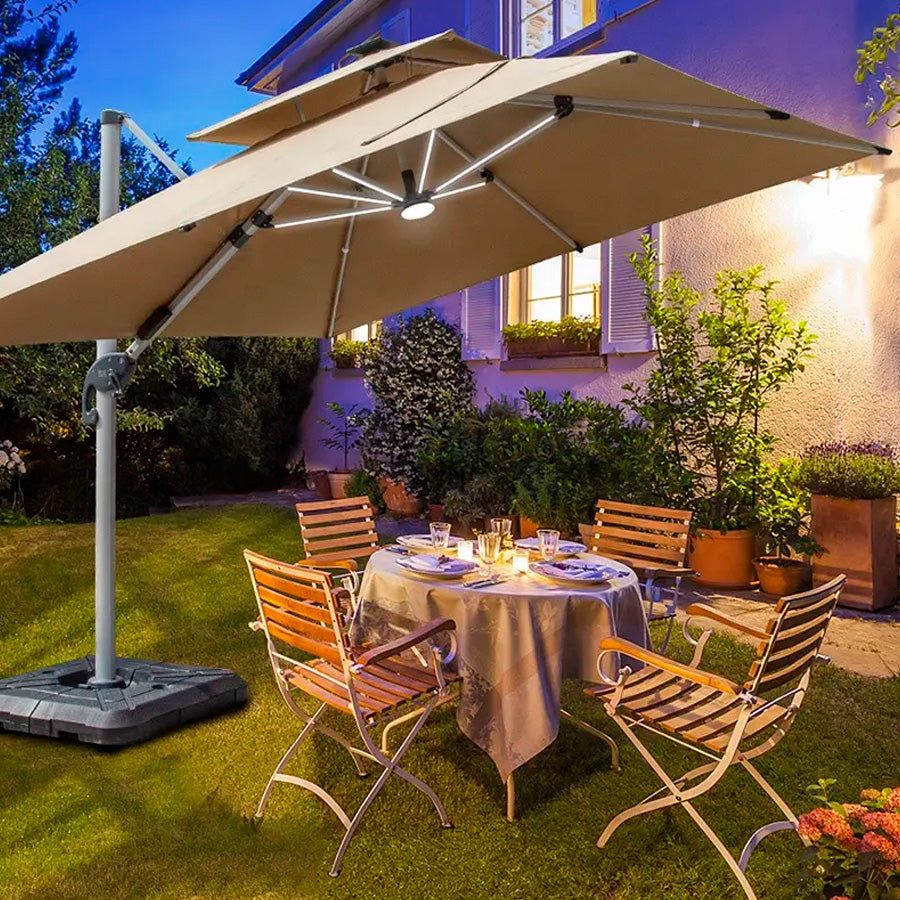 Quitasol WINDPROOF  UV  LED de 3x3M (4)