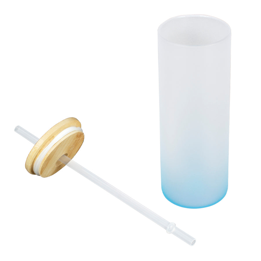 Botella Vidrio Borosilicato Sublimación tapa Bamboo 500cc (6)