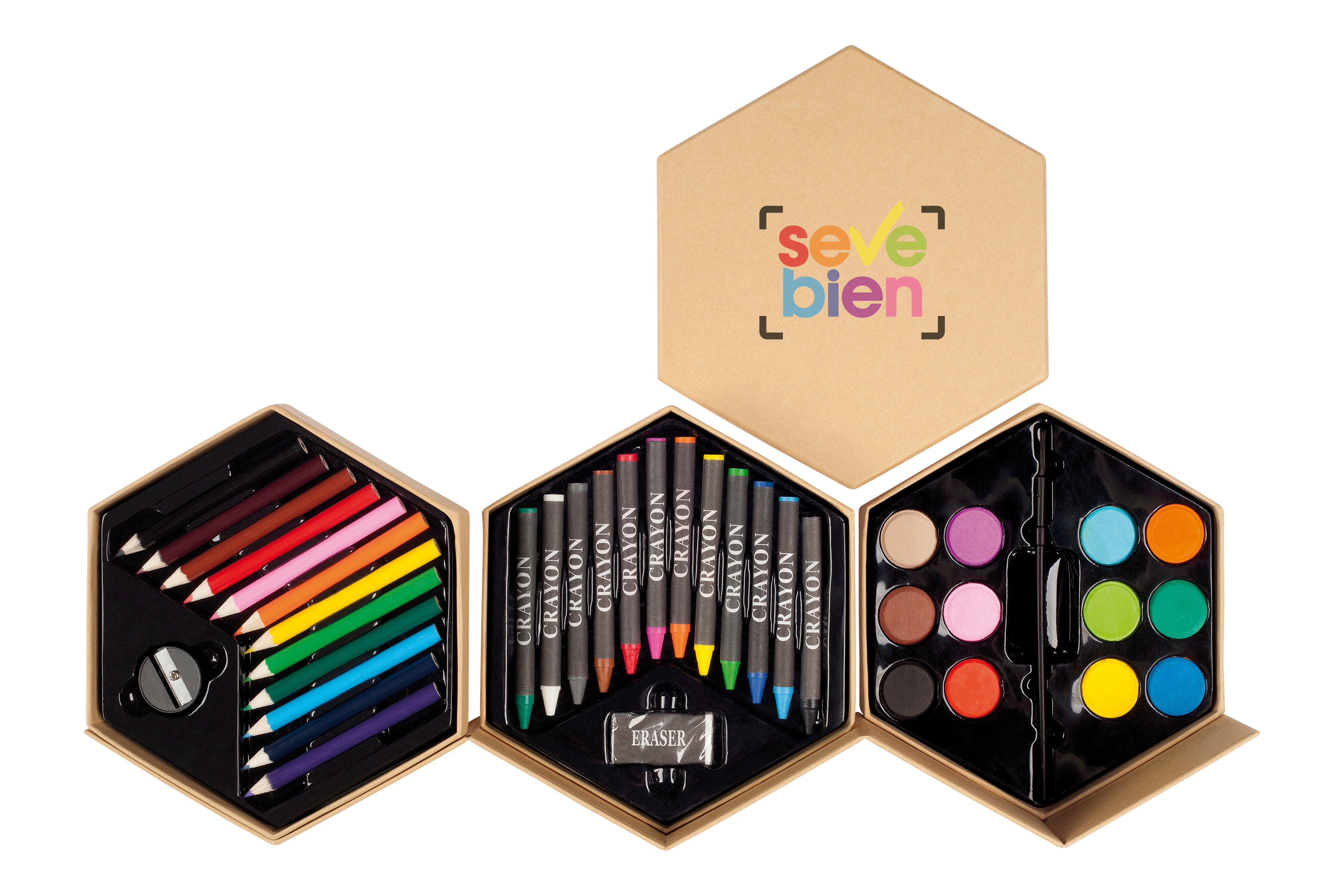 SET DE PINTURAS HEXÁGONO Cartón