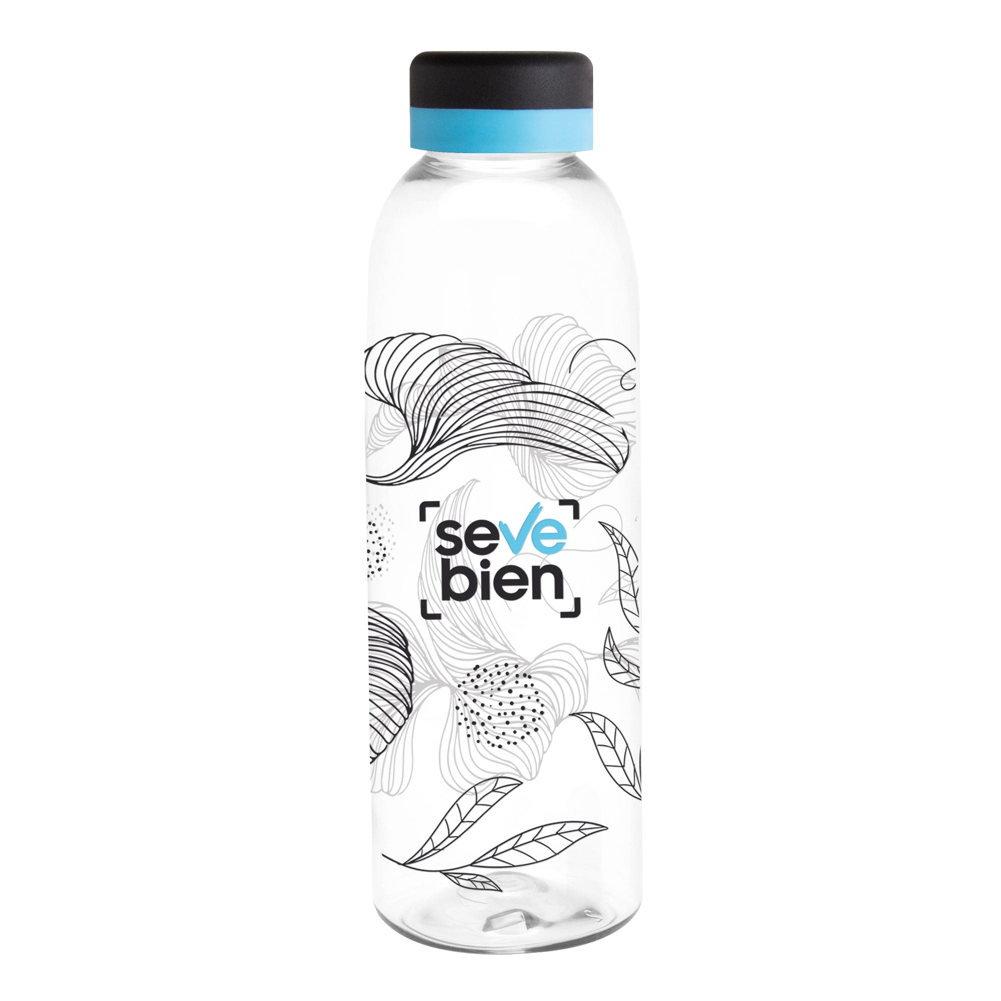 Botella BALADINA BLACK  Transparente/Negro/Celeste