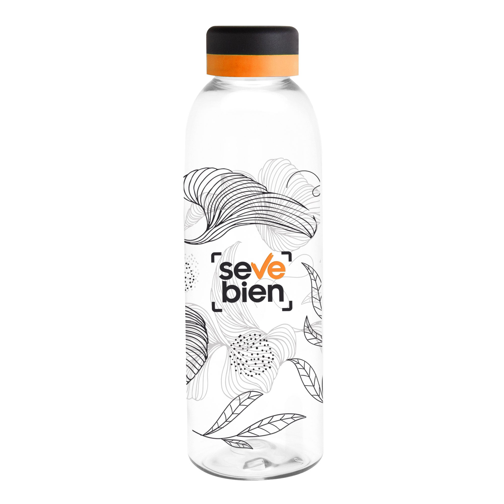 Botella BALADINA BLACK  Transparente/Negro/Naranja