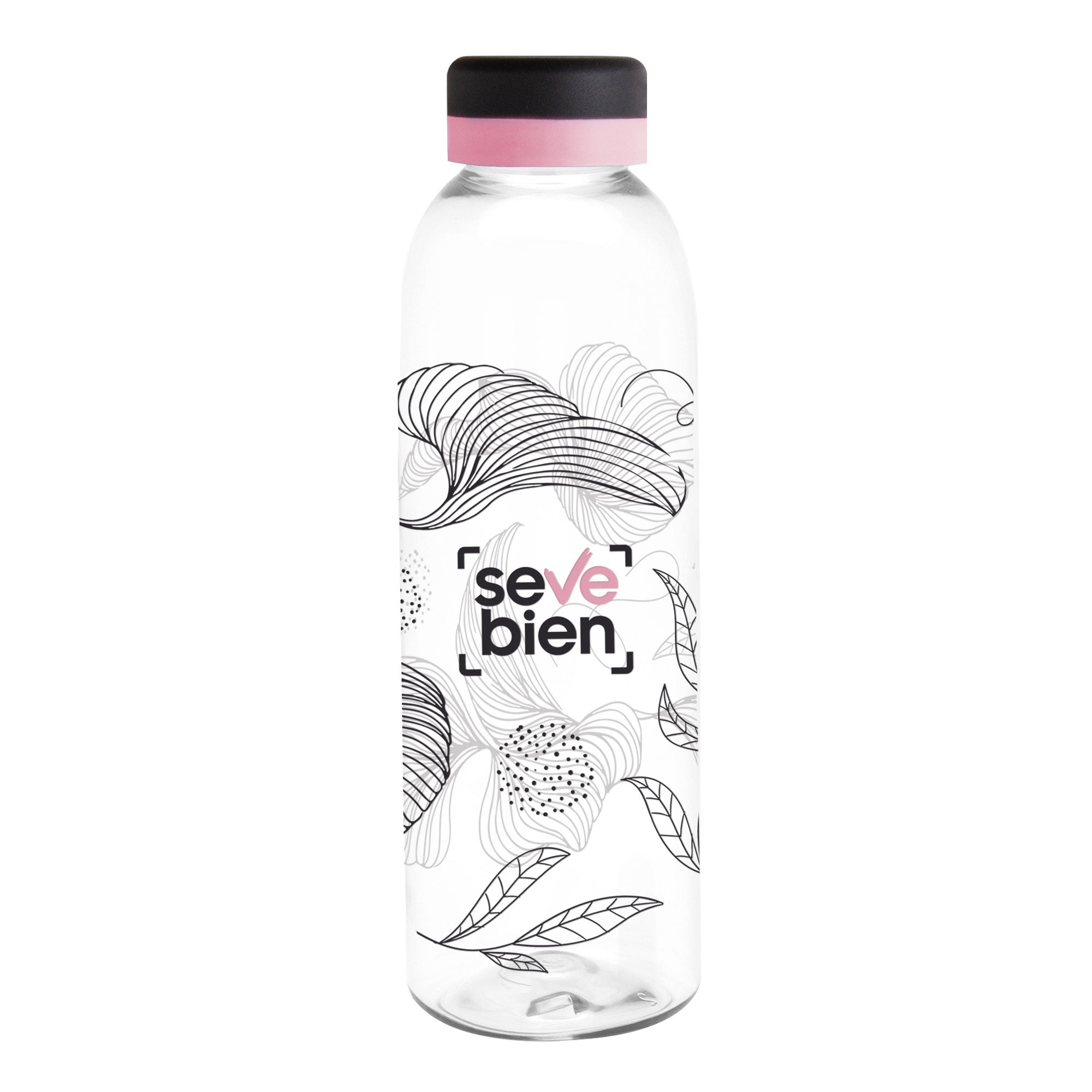 Botella BALADINA BLACK  Transparente/Negro/Rosa