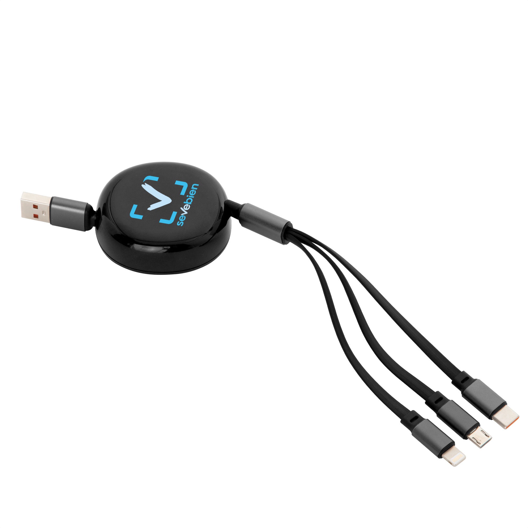 Cable retráctil de carga JACK Negro