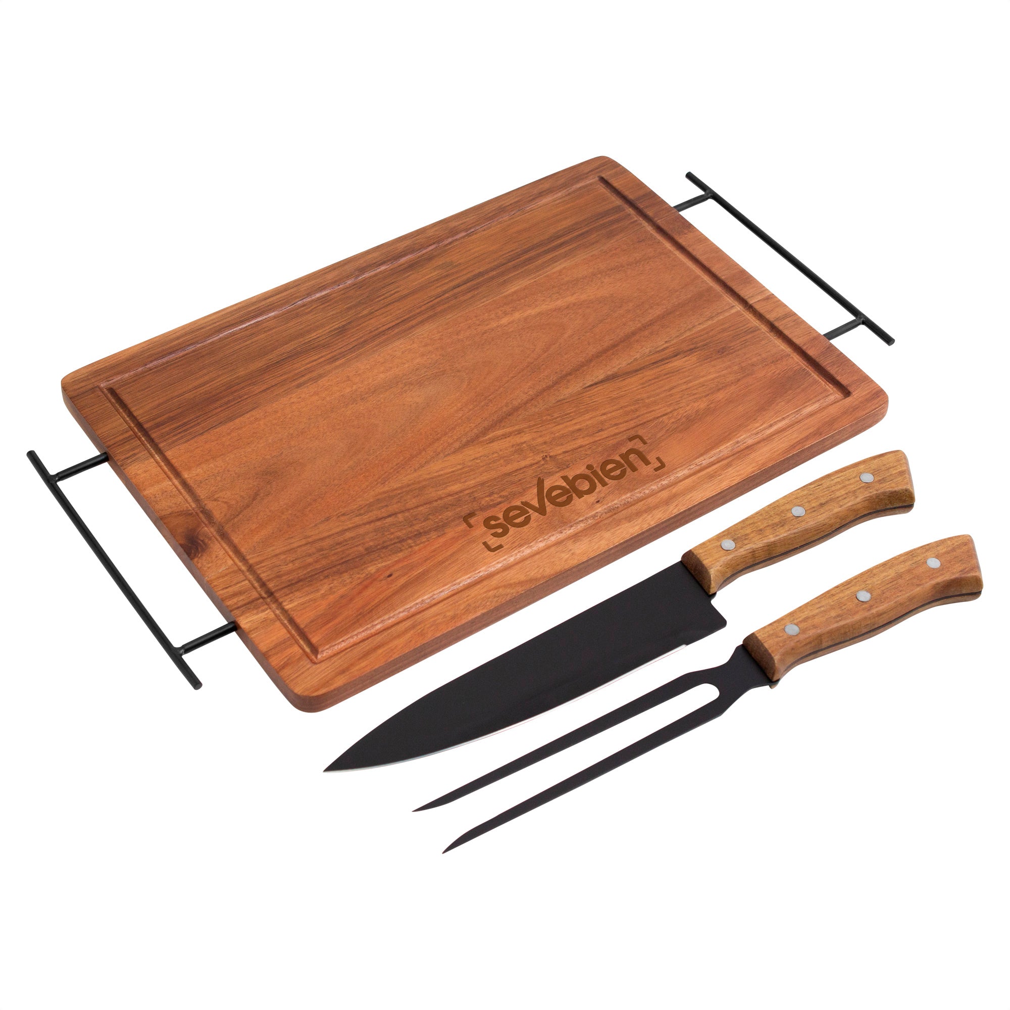 Set de Asado  BBQ BRANGUS Madera