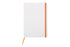 Libreta mediana White Naranja - detallada