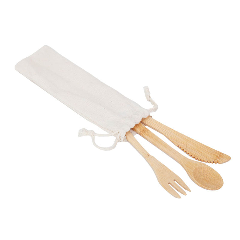 Set Cutlery Bamboo / Kaki / Kaki