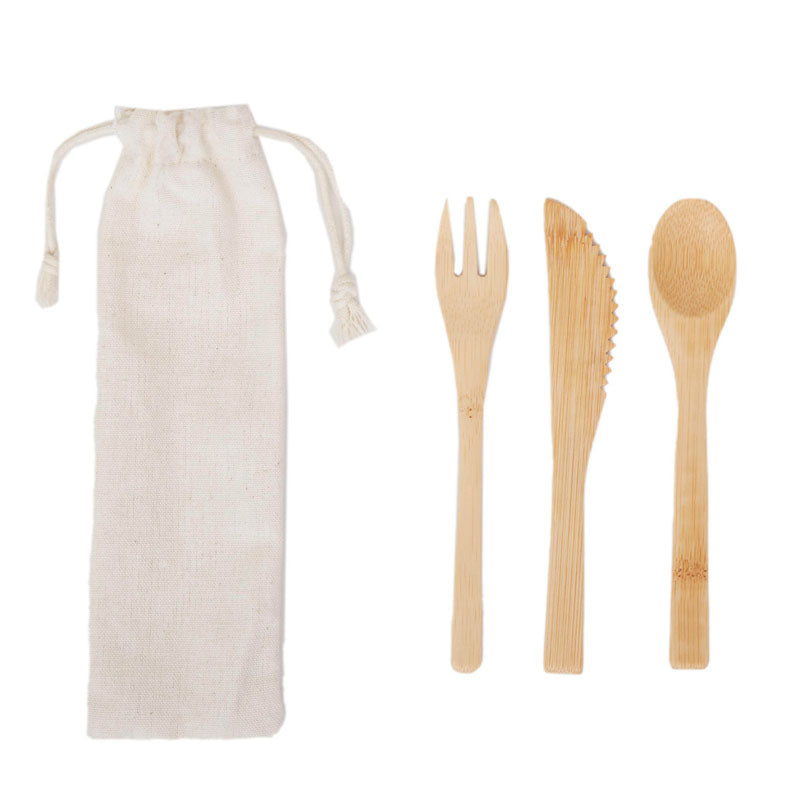 Set Cutlery Bamboo / Kaki / Kaki