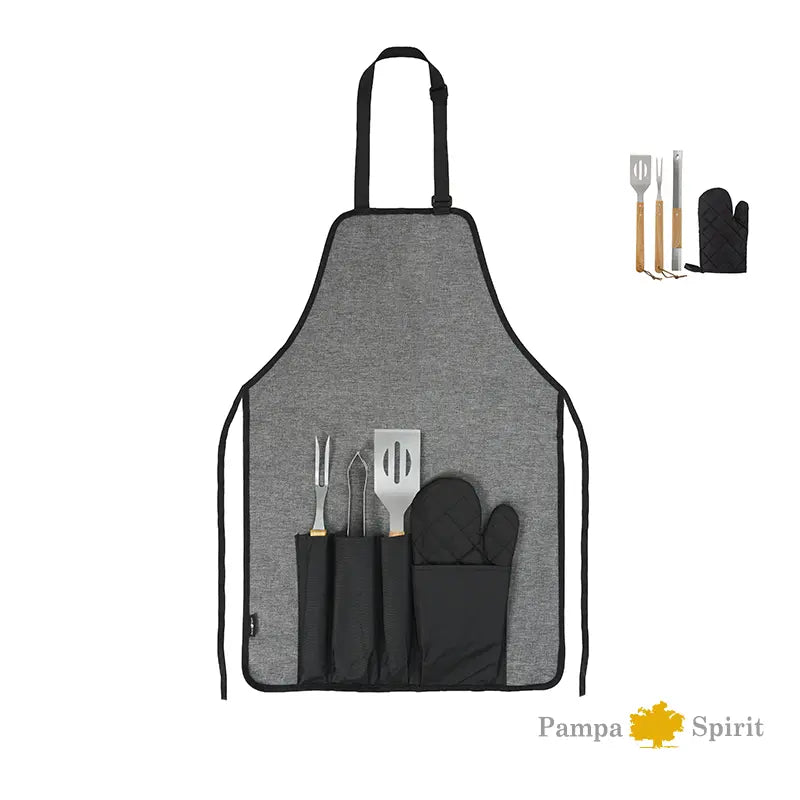 Set bbq Delantal Grill / Gris / Gris / A.Inox/Hier