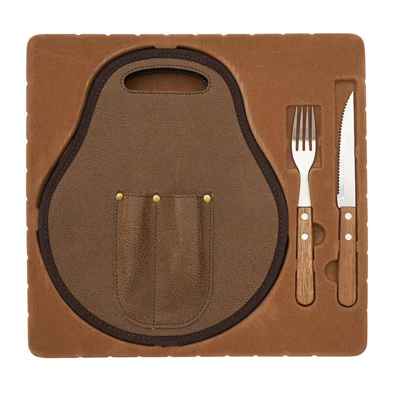 Set de Asado Estribo / Natural / Natural / Madera