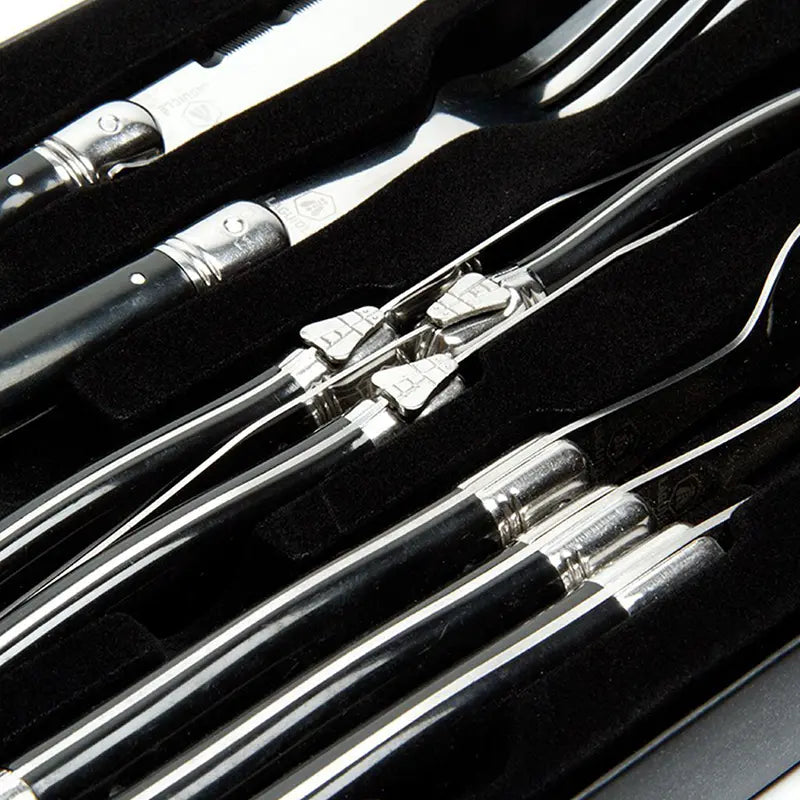 Set de 8 Cubiertos Laguiole / Negro / Negro