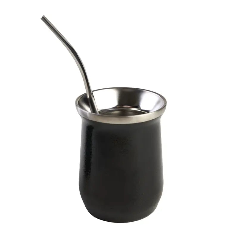 Mate Origen c/Bombilla Pampero / Negro / A.Inox/Hier